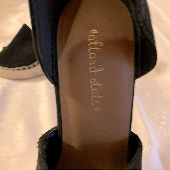 Altar’d State Espadrille Wedge Sandals ‘Marie’ Black Suede Leather Sz 8.5 NWOT - Picture 4 of 9